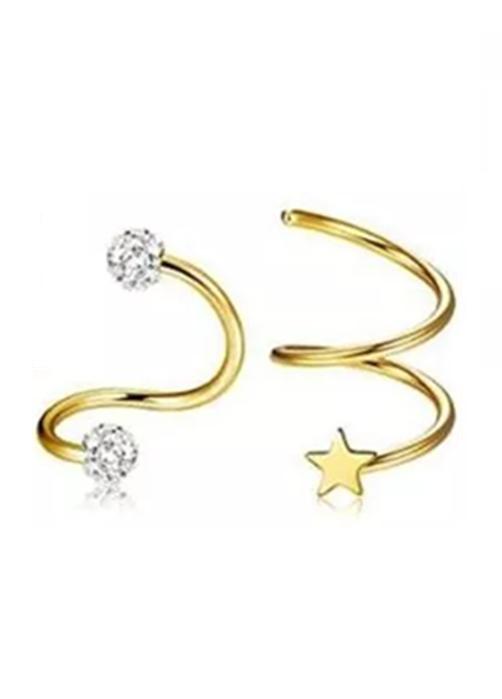 PIERCING Y ARETES PARA OREJA Y CARTÍLAGO, 17 PIEZAS, COLOR DORADO - 2