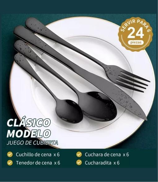CUCHILLERÍA CUBIERTOS LUJO MALETA NEGRO - 3
