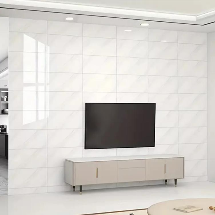 PACK DE 15 PALMETAS AUTOADHESIVAS PARA PARED 30X60 CM, COLOR BLANCO - 4