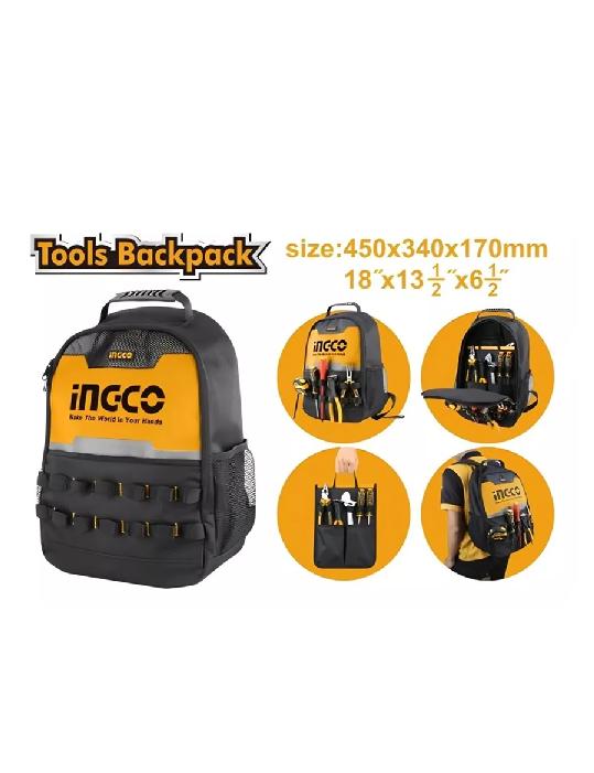 MOCHILA INDUSTRIAL PORTA HERRAMIENTAS 45X34X17 CM, CARGA 8 KG, COLOR NEGRO - 5