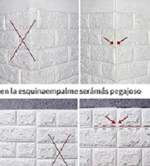 PACK DE 10 LÁMINAS DE PAPEL MURAL 3D LADRILLO BLANCO 77X70CM - 3