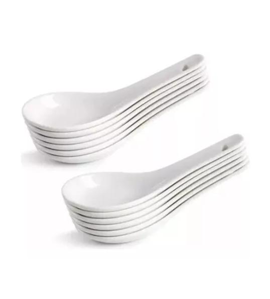 PACK CUCHARAS CERAMICA CEVICHE APERITIVO COCTEL BLANCO - 2