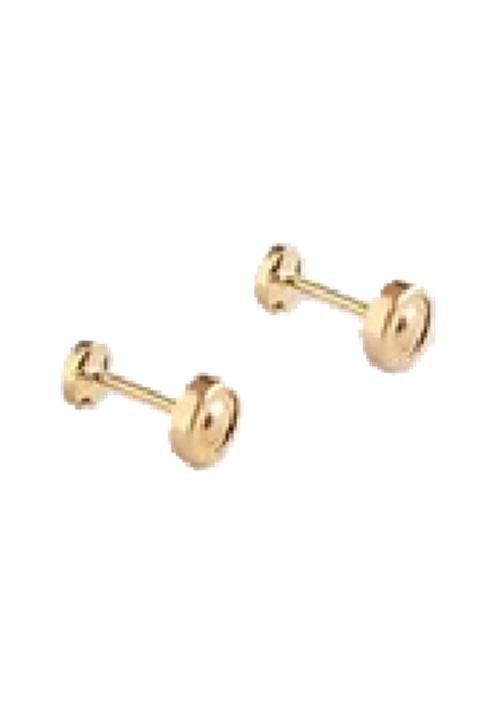 TORNILLO A PRESIÓN DE ORO PARA AROS ABRIDORES, 1 UNIDAD, 14K, COLOR ORO - 1