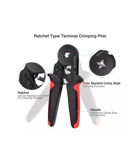 SET ALICATE CRIMPADOR + 1800 TERMINALES, COLOR ROJO - 3