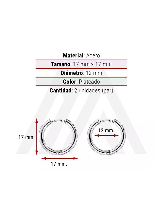 SET DE AROS PARA HOMBRES Y MUJERES, ARGOLLA DE ACERO, COLOR PLATA - 4