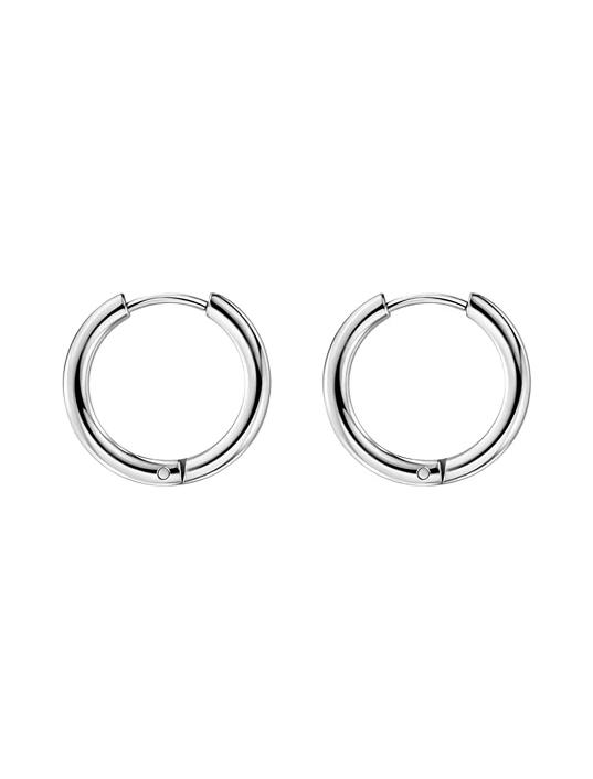 SET DE AROS PARA HOMBRES Y MUJERES, ARGOLLA DE ACERO, COLOR PLATA - 5