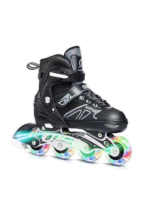 PATINES EN LÍNEA ROLLERS AJUSTABLES TALLA 35-38, NEGRO - 1
