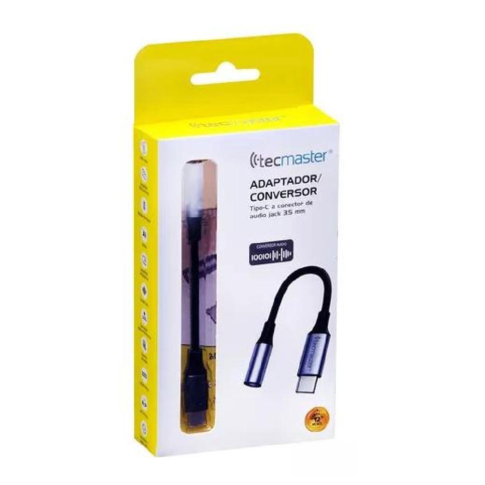 ADAPTADOR DE AUDÍFONO TIPO C A AUDIO JACK 3.5MM TECMASTER GRIS - 2