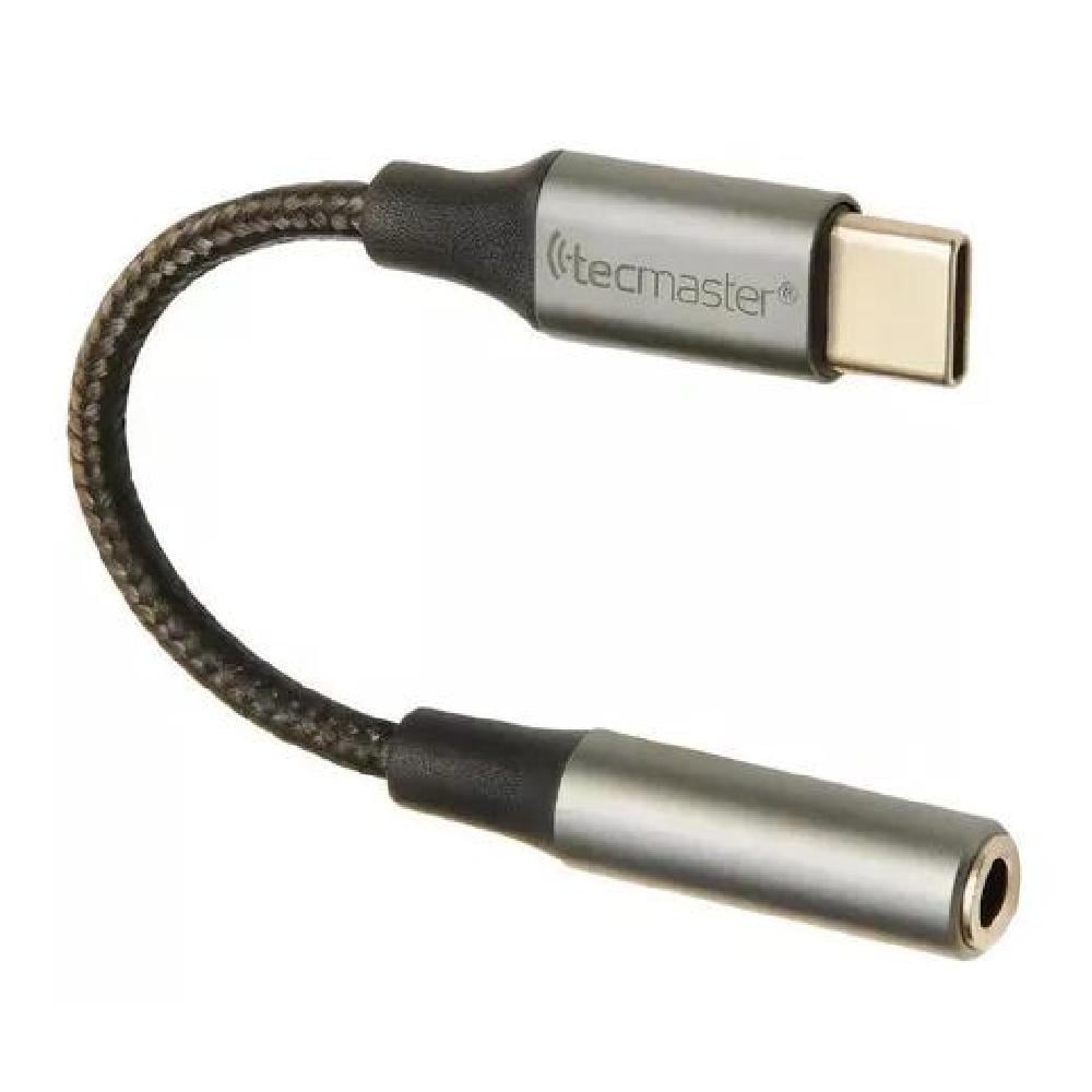 ADAPTADOR DE AUDÍFONO TIPO C A AUDIO JACK 3.5MM TECMASTER GRIS - 6