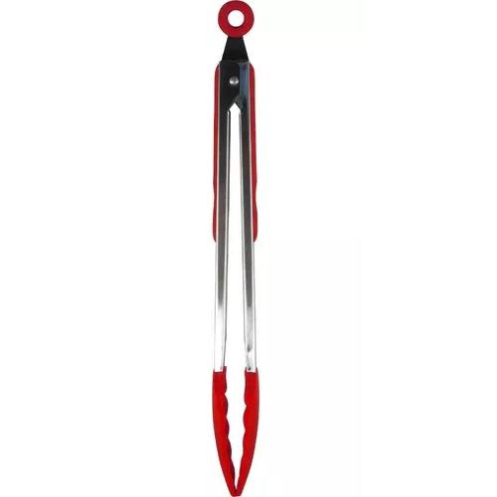 PINZAS DE SILICONA PARA PARRILLA Y COCINA, SISTEMA REGULABLE, COLOR ROJO - 4