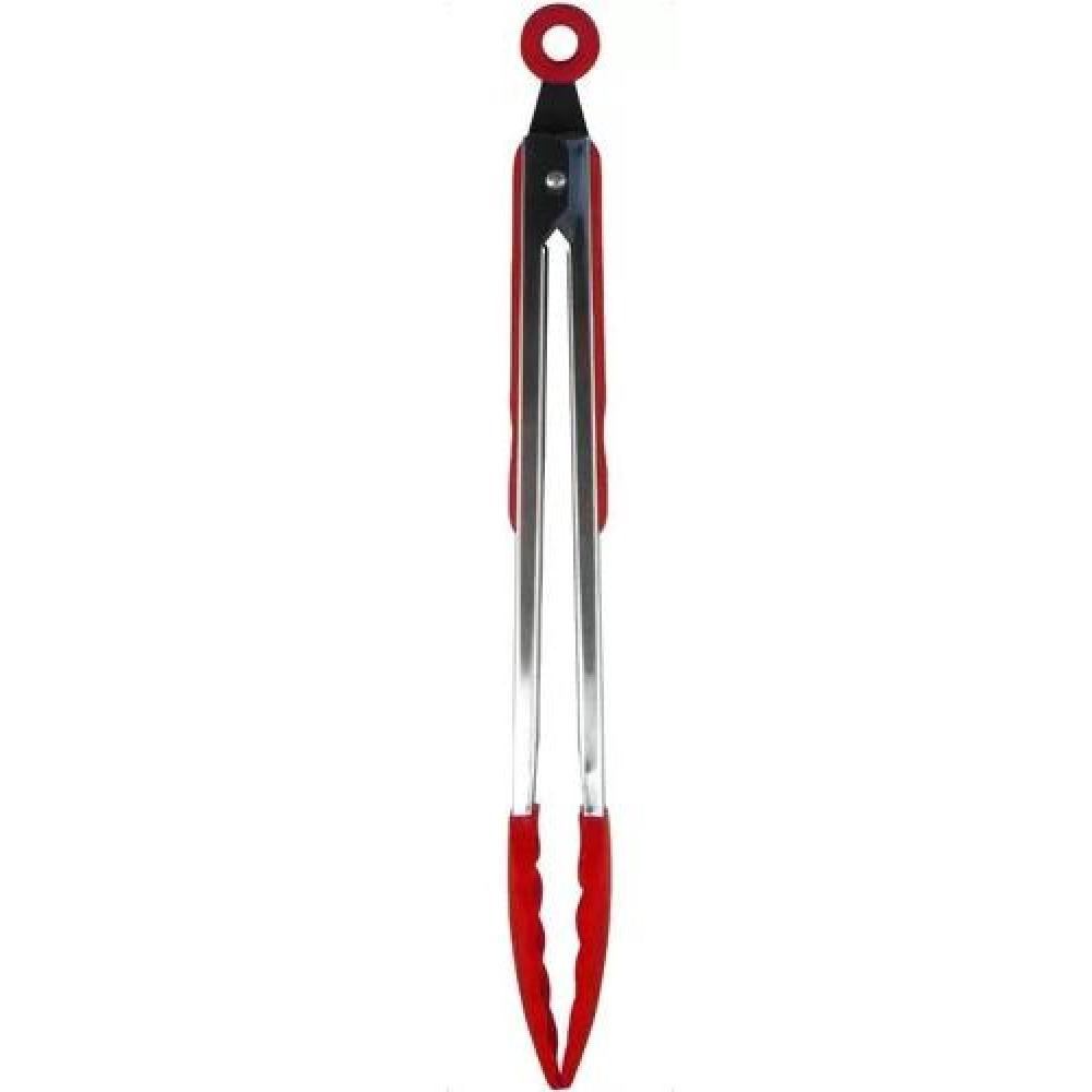 PINZAS DE SILICONA PARA PARRILLA Y COCINA, SISTEMA REGULABLE, COLOR ROJO - 5
