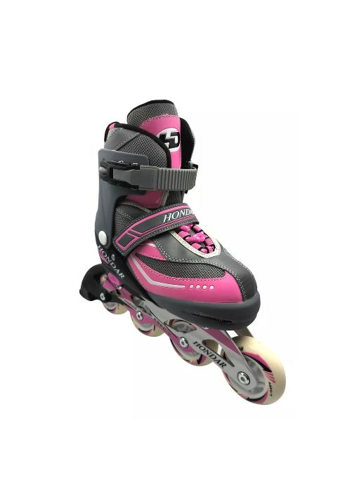 PATINES EN LÍNEA ROLLER TALLA 33-36 AJUSTABLE, FUCSIA - 2