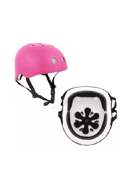 PATINES ROLLERS NIÑA MÁS PROTECTORES Y CASCO TALLA M 33-36, ROSADO - 4
