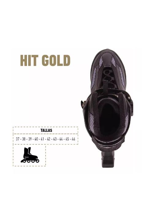 PATÍN EN LÍNEA HIT GOLD TALLA 46, NEGRO - 6