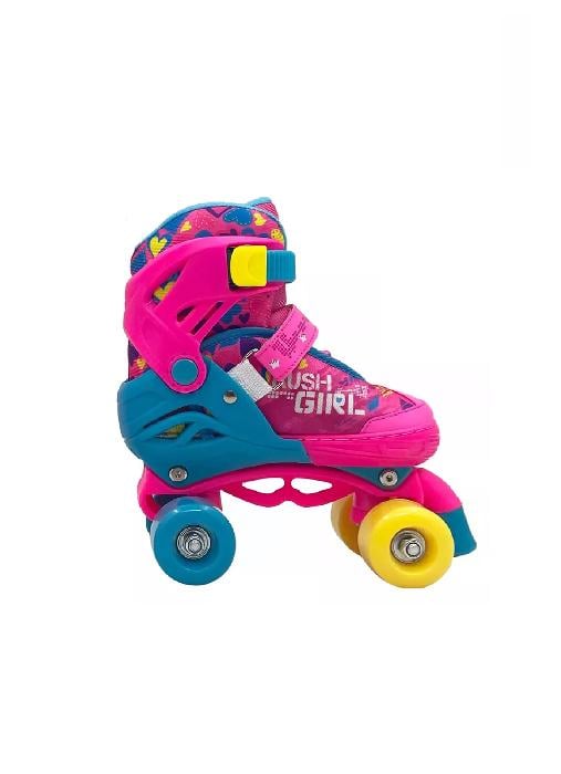 PATINES AJUSTABLES T 30-33 + PROTECCIONES, ROSADO - 1