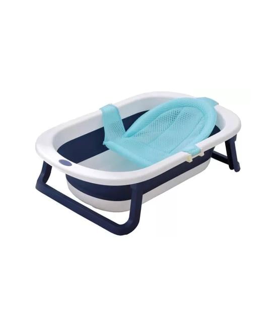 TINA BEBÉ BAÑERA PLEGABLE CON MALLA, COLOR CELESTE - 1