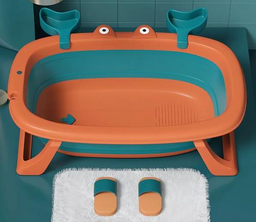 TINA CANGREJO PLEGABLE CON MALLA REFORZADA, COLOR NARANJA - 1