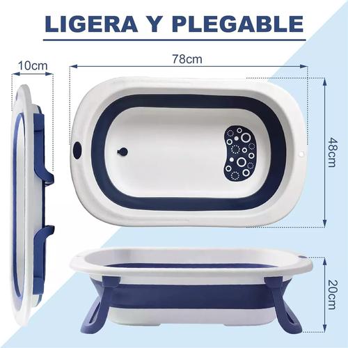 TINA BEBÉ BAÑERA PLEGABLE CON MALLA REFORZADA, MULTICOLOR - 6