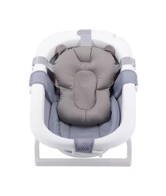 BAÑERA PLEGABLE BEBÉ CON COJÍN ALMOHADA Y REDUCTOR, GRIS - 2