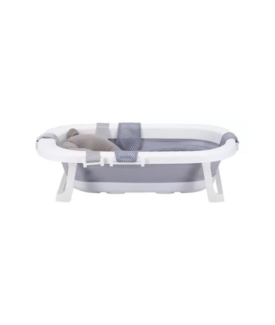 BAÑERA PLEGABLE BEBÉ CON COJÍN ALMOHADA Y REDUCTOR, GRIS - 3