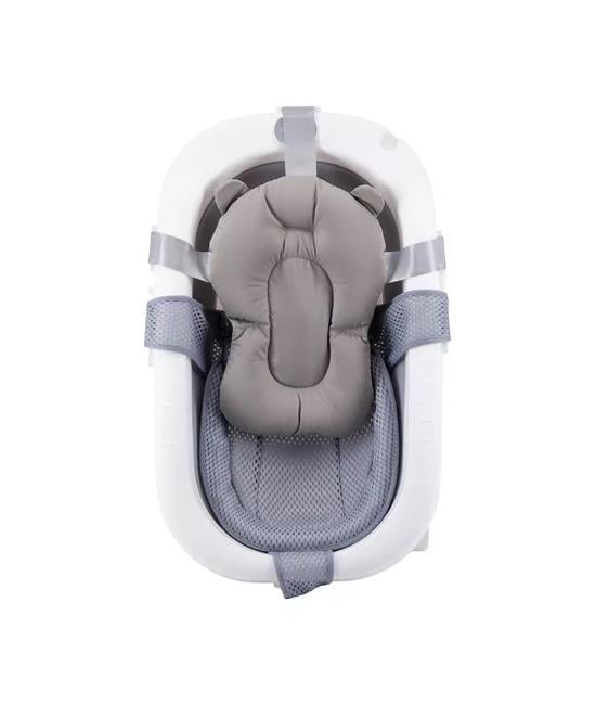 BAÑERA PLEGABLE BEBÉ CON COJÍN ALMOHADA Y REDUCTOR, GRIS - 4