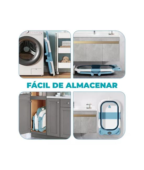 BAÑERA PLEGABLE CON TERMÓMETRO Y COJÍN REFORZADO, MULTICOLOR - 2