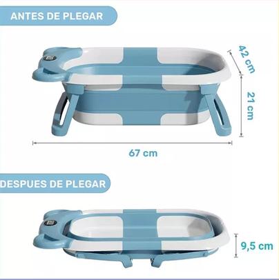 BAÑERA PLEGABLE CON TERMÓMETRO Y COJÍN REFORZADO, MULTICOLOR - 3