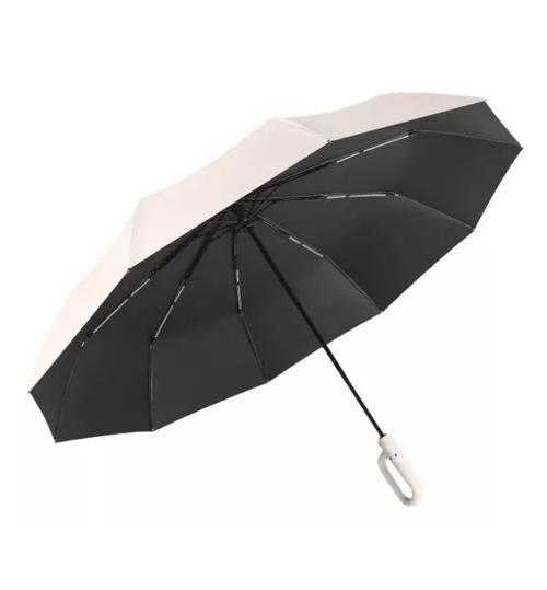 PARAGUAS AUTOMÁTICO ANTIVENDAVAL HUESOS COLGABLE BEIGE - 2