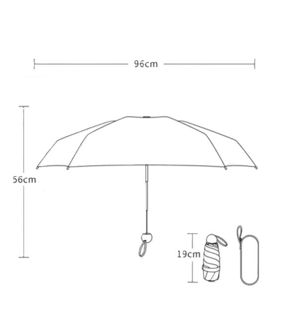 RAYOS UV MINI PARAGUA BOLSILLO SOMBRILLA PLEGABLE 8HUESOS NE - 4