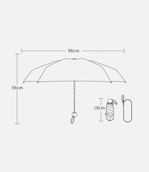 RAYOS UV MINI PARAGUA BOLSILLO SOMBRILLA PLEGABLE 8HUESOS BE - 3