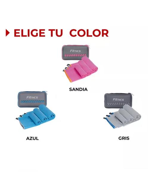 TOALLA MICROFIBRA FITNICS SECADO RAPIDO ESTUCHE VIAJE COLOR - 6