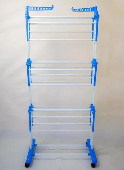 TENDEDERO ROPA COLGADOR PLEGABLE 3 NIVELES, COLOR AZUL - 5
