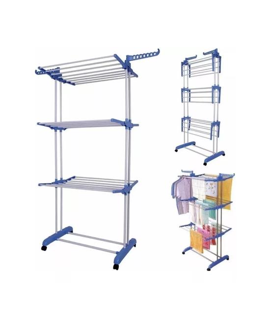 TENDEDERO PLEGABLE DE ROPA RETRÁCTIL RACK PORTÁTIL, COLOR MULTICOLOR - 3