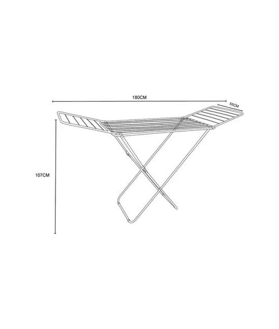 TENDEDERO COLGADOR EXTENSIBLE ORGANIZADOR PLEGABLE 1.80M, COLOR BLANCO - 3
