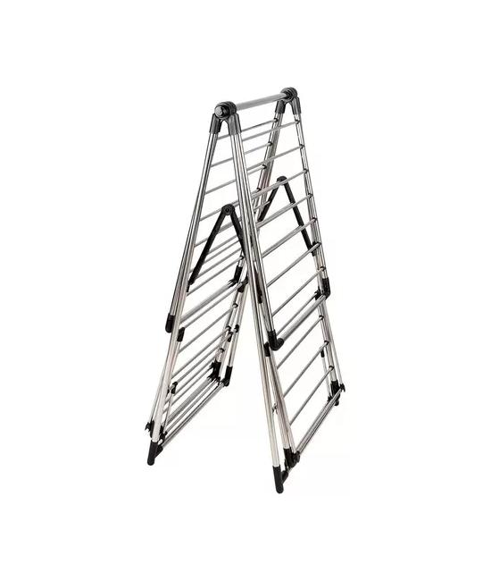 TENDEDERO PLEGABLE 156X61.5X100 CM ACERO INOXIDABLE, COLOR PLATEADO - 2