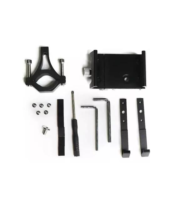 PORTA SMARTPHONE CELULAR METÁLICO PARA MOTO Y BICICLETA, COLOR NEGRO - 5