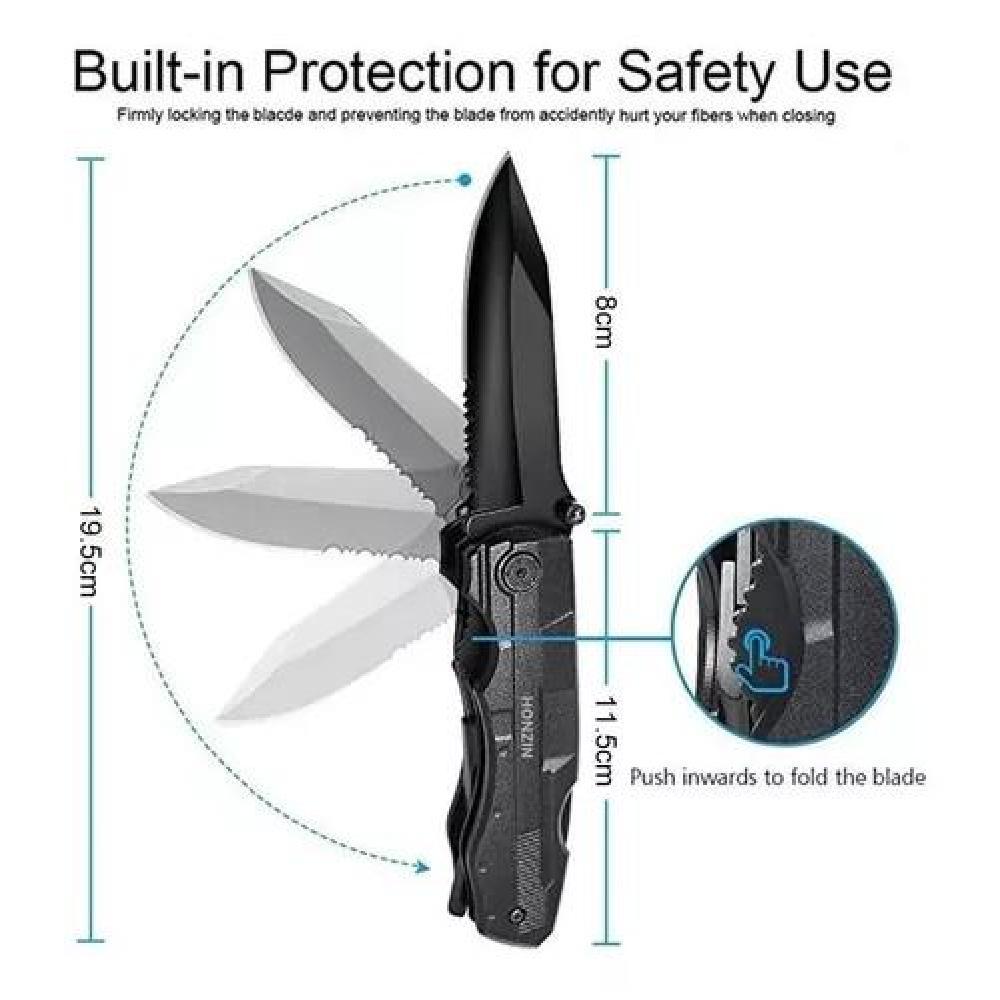 NAVAJA TACTICA CUCHILLO TACTICO MILITAR ALILICATE 16EN1 BLCK - 4