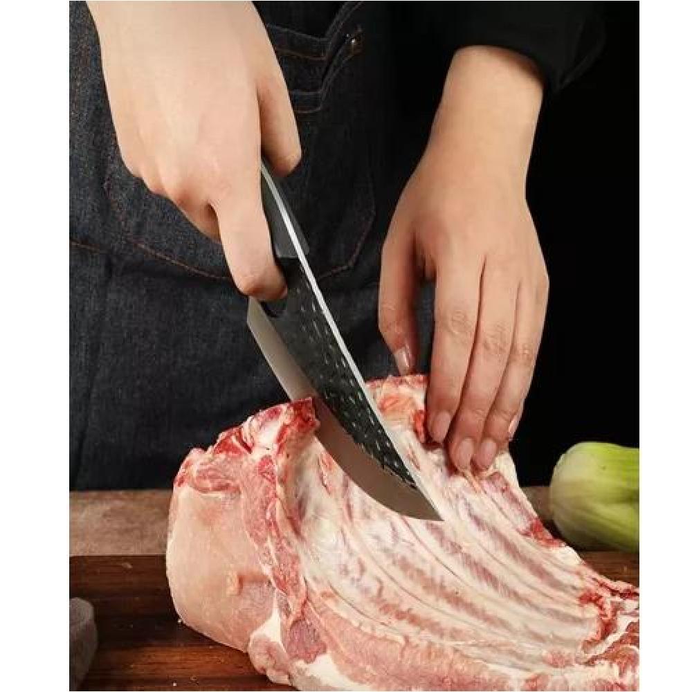 CUCHILLO TÁCTICO DE CAZA CARNICERO FORJADO A MANO - 4