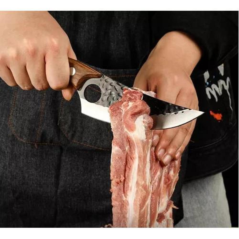 CUCHILLO TÁCTICO DE CAZA CARNICERO FORJADO A MANO - 5