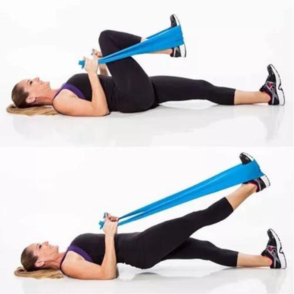 BANDA ELASTICA EJERCICIOS YOGA RESISTENCIA 5 PCS CON BOLSO D - 4