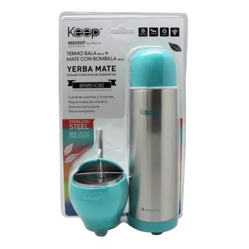 SET MATE Y TERMO BALA KEEP COLOR VERDE-AGUA - 4
