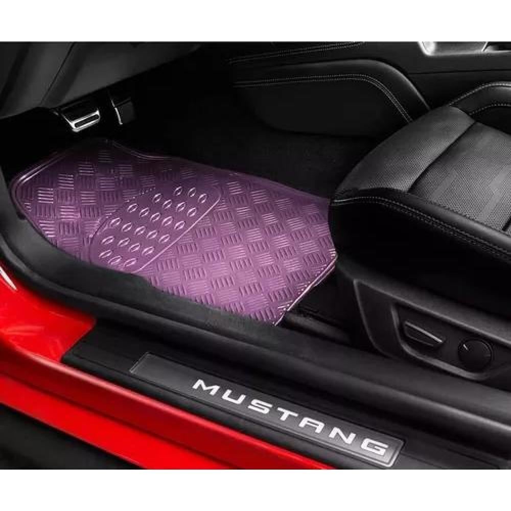 ALFOMBRA CUBRE PISO METÁLICO PARA MUJER, SET DE 4 PIEZAS, AUTO TUNING, COLOR MORADO - 4