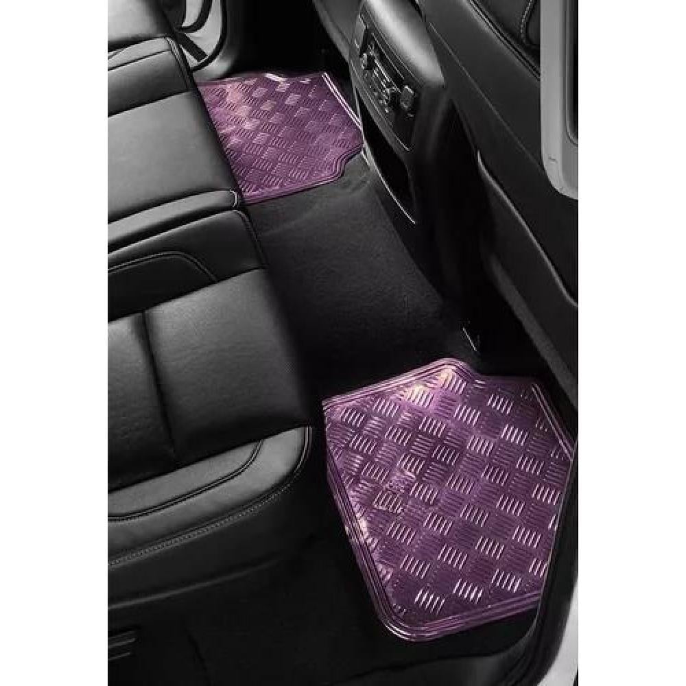 ALFOMBRA CUBRE PISO METÁLICO PARA MUJER, SET DE 4 PIEZAS, AUTO TUNING, COLOR MORADO - 5