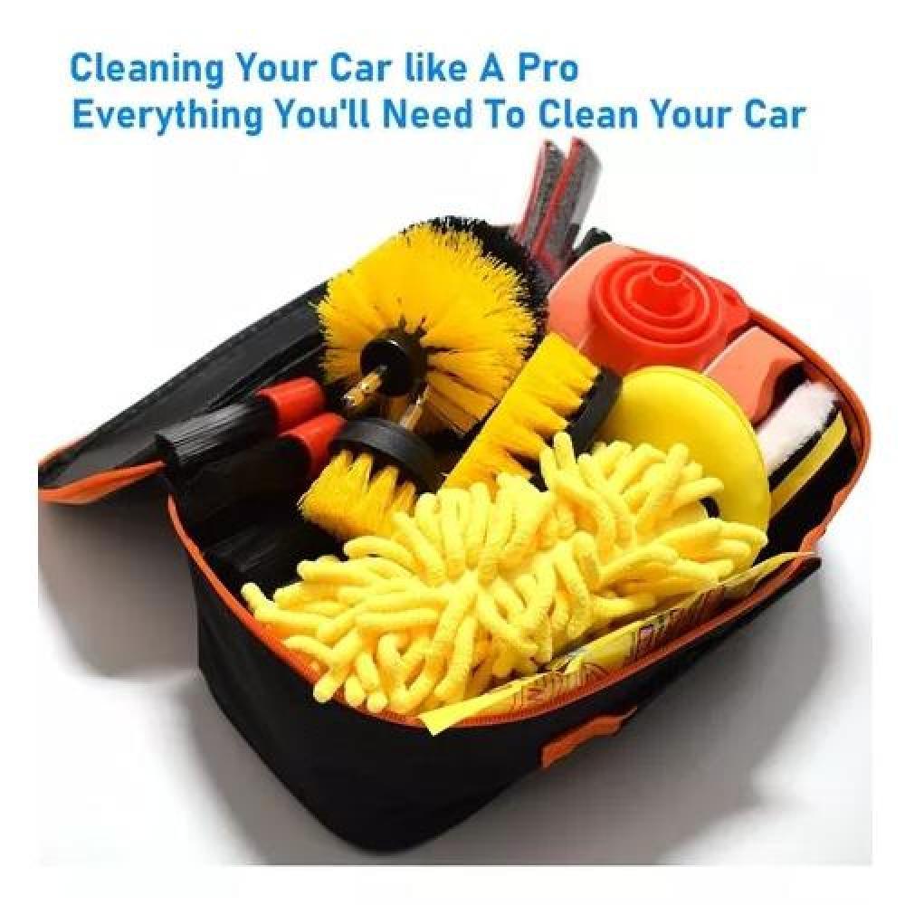 KIT DE LIMPIEZA DE AUTO, 21 PIEZAS, INTERIOR Y EXTERIOR, PADS PARA TALADRO - 6