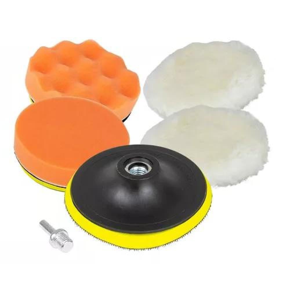 KIT DE 6 PIEZAS DE BORLAS Y ESPONJAS PARA PULIR AUTO, PARA TALADRO - 2