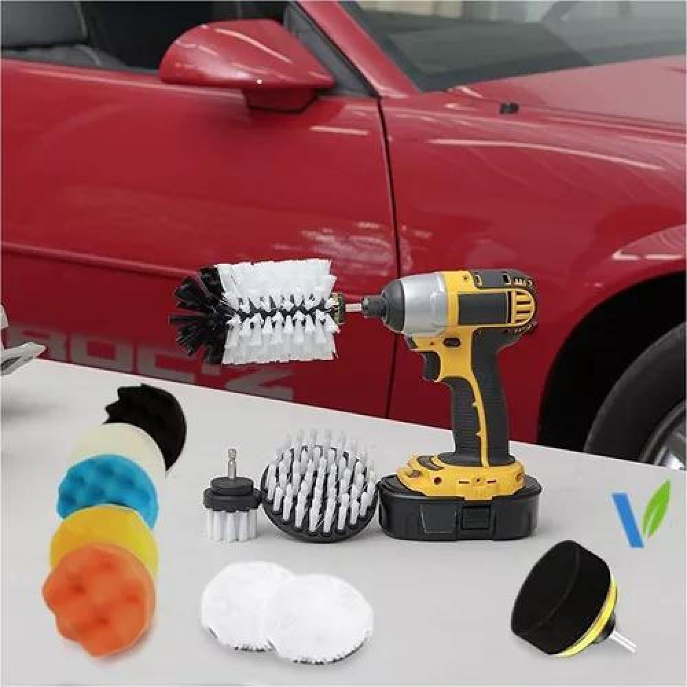 KIT DE PULIDO Y LIMPIEZA DE TAPIZ PARA AUTO, 23 PIEZAS, PADS PARA TALADRO, MULTICOLOR - 6