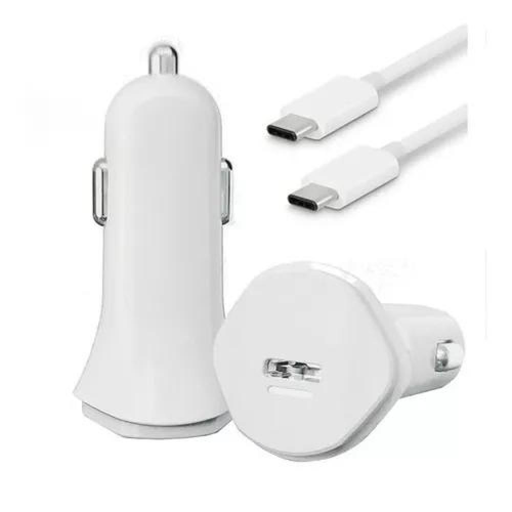 CARGADOR AUTO CARGA RÁPIDA 18W Y CABLE USB-C 3.0A BLANCO - 1
