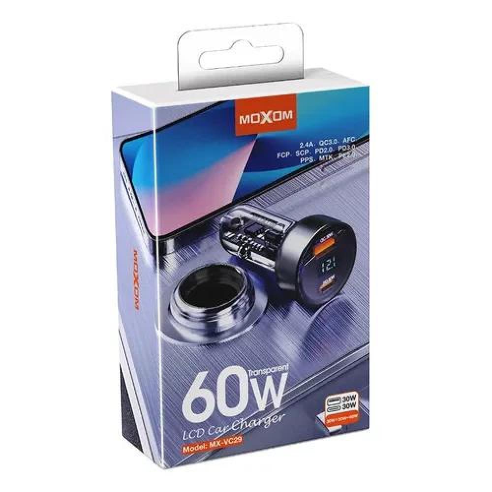 CARGADOR AUTO RÁPIDO MX-VC29 LCD USB 30W TIPO C 30W 9V 12V AZUL - 2