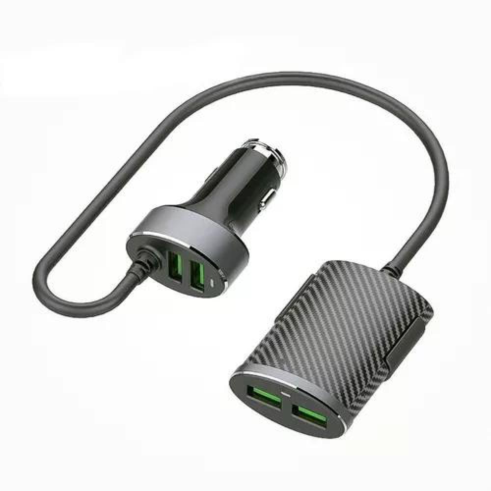 CARGADOR USB AUTO CON ALARGADOR 4 PUERTOS 1 METRO - 1