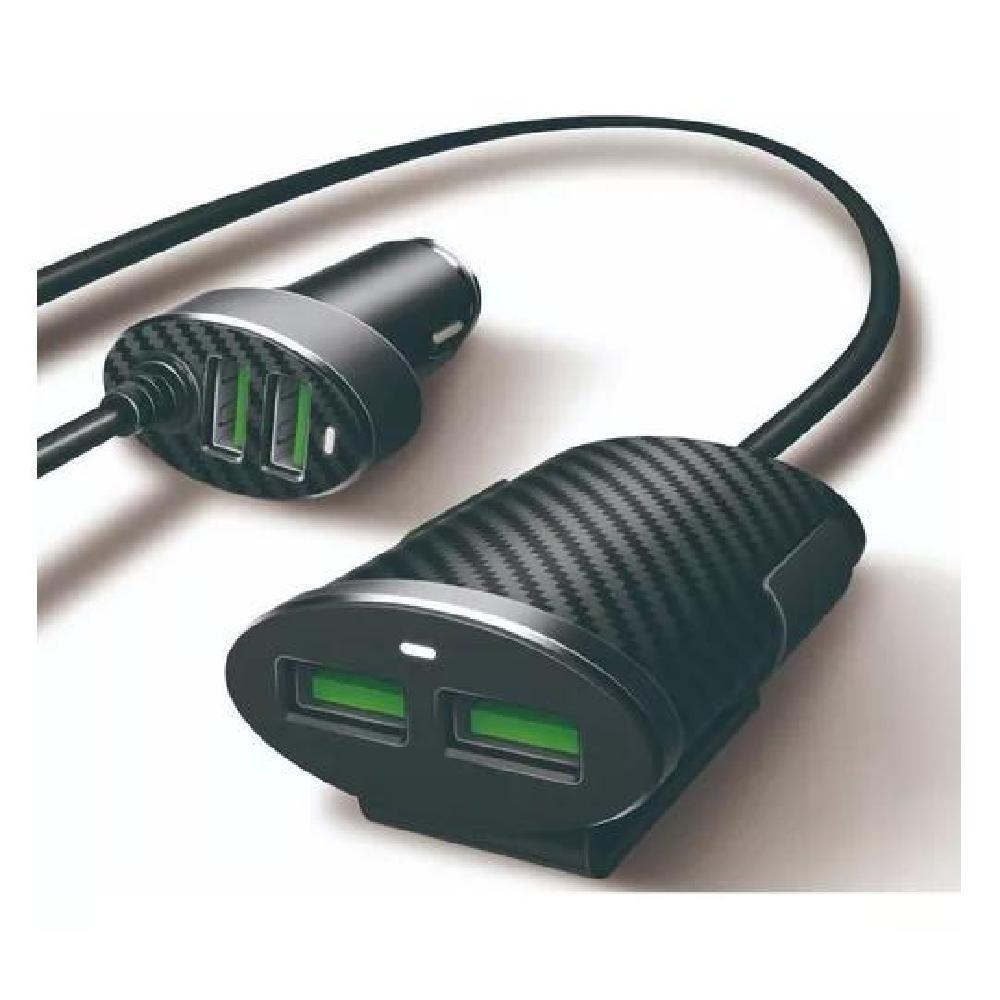 CARGADOR USB AUTO CON ALARGADOR 4 PUERTOS 1 METRO - 3